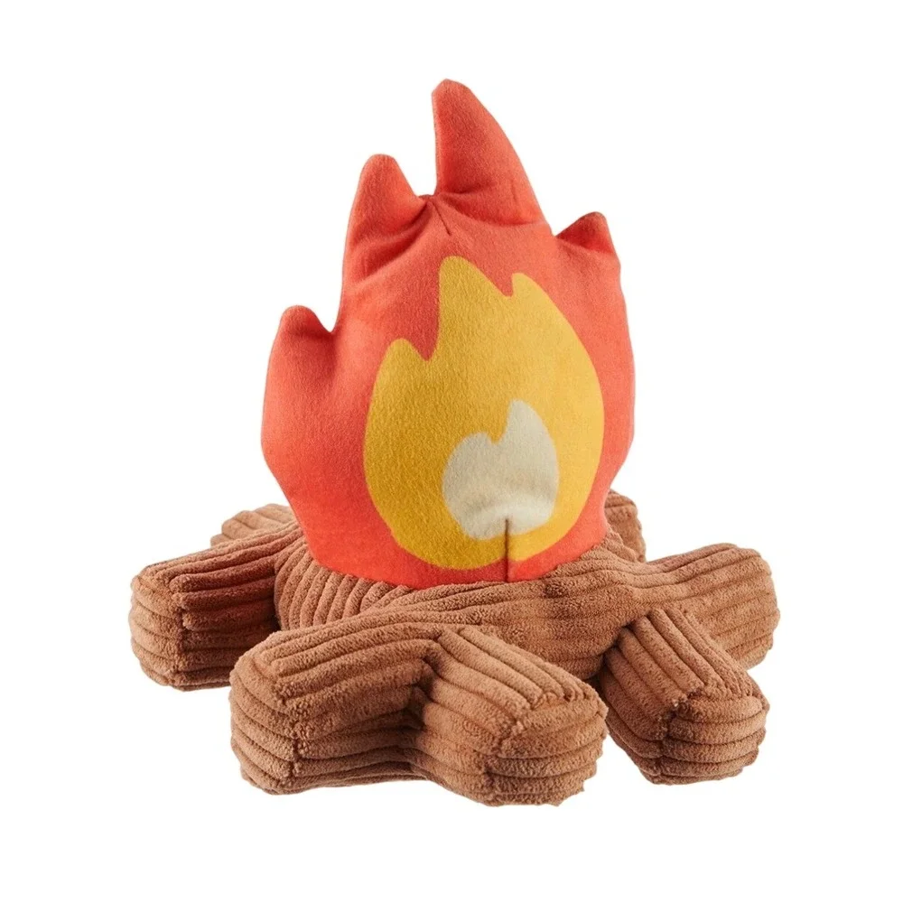 BARK A'Hound The Campfire Dog Toy M-L Orange Brown New Squeaky Corduroy Plush